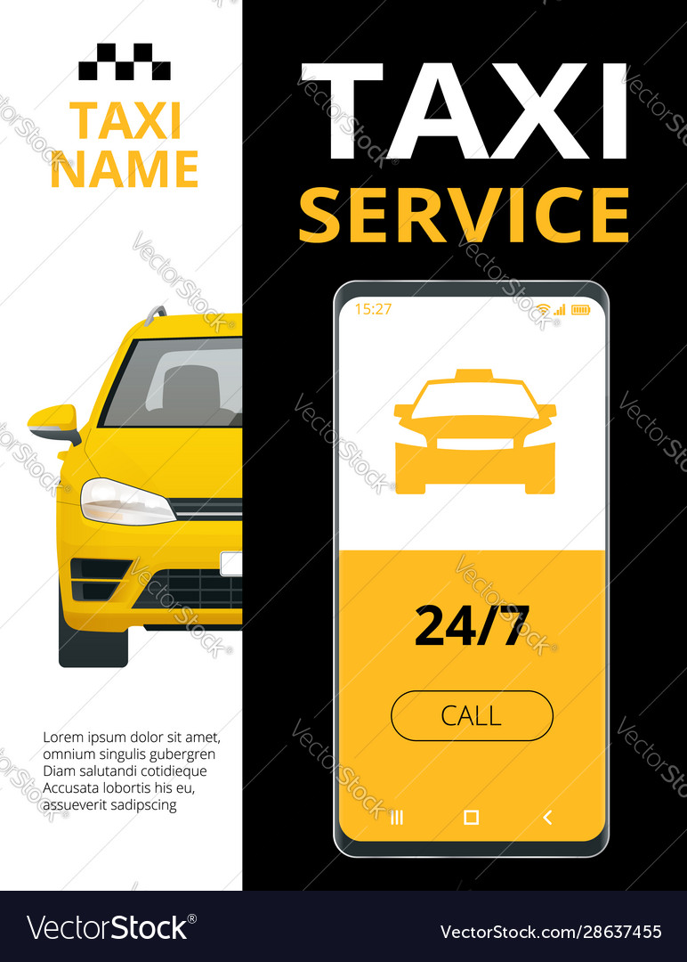 Taxi Banner Design Template For Taxi Service Vector Image