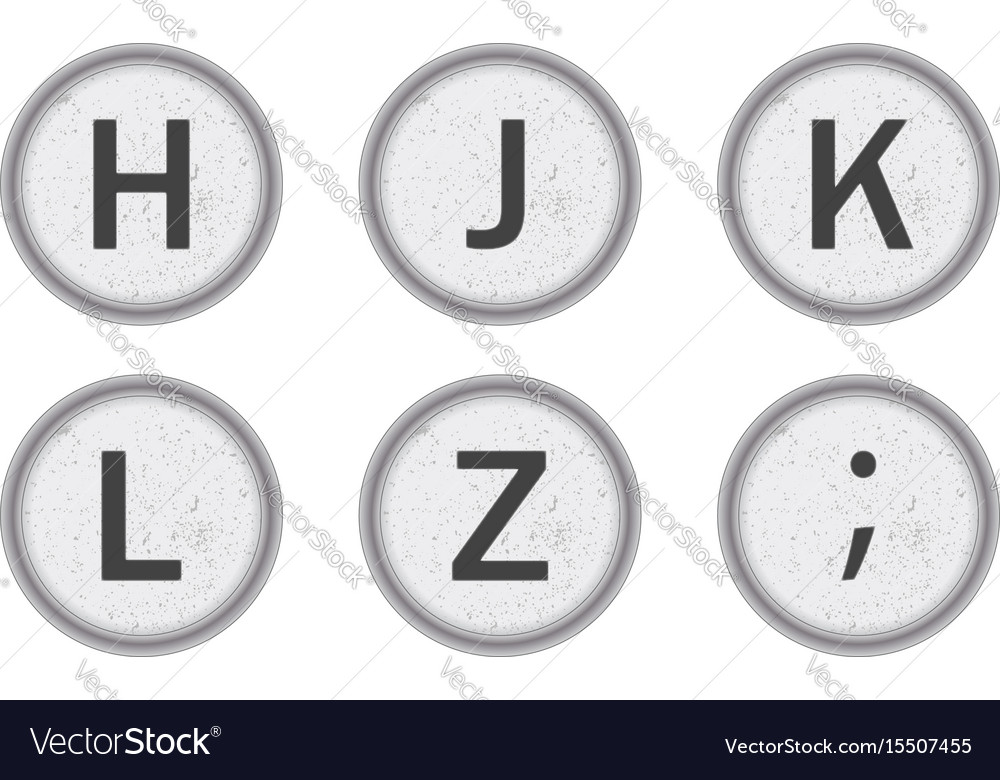 Typewriter Keys - Hjklz Set
