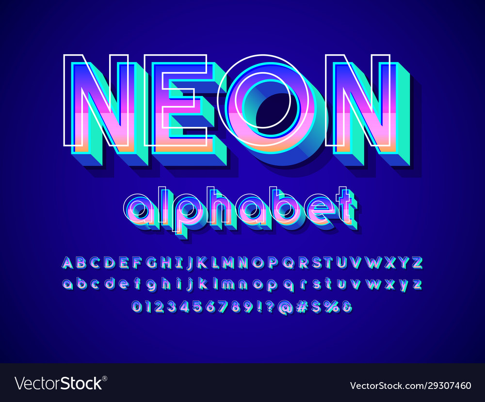 3d Bold Font Royalty Free Vector Image Vectorstock