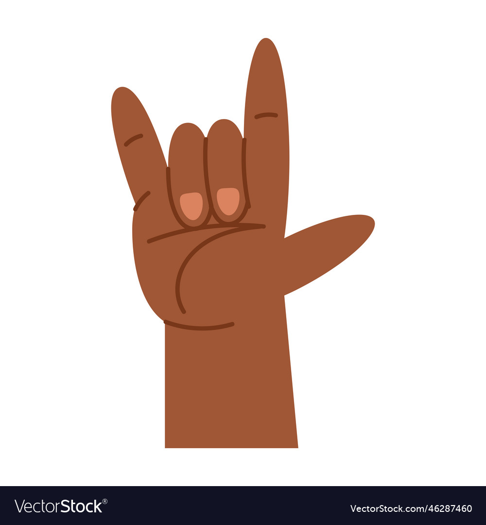 Afro hand rock and roll symbol Royalty Free Vector Image