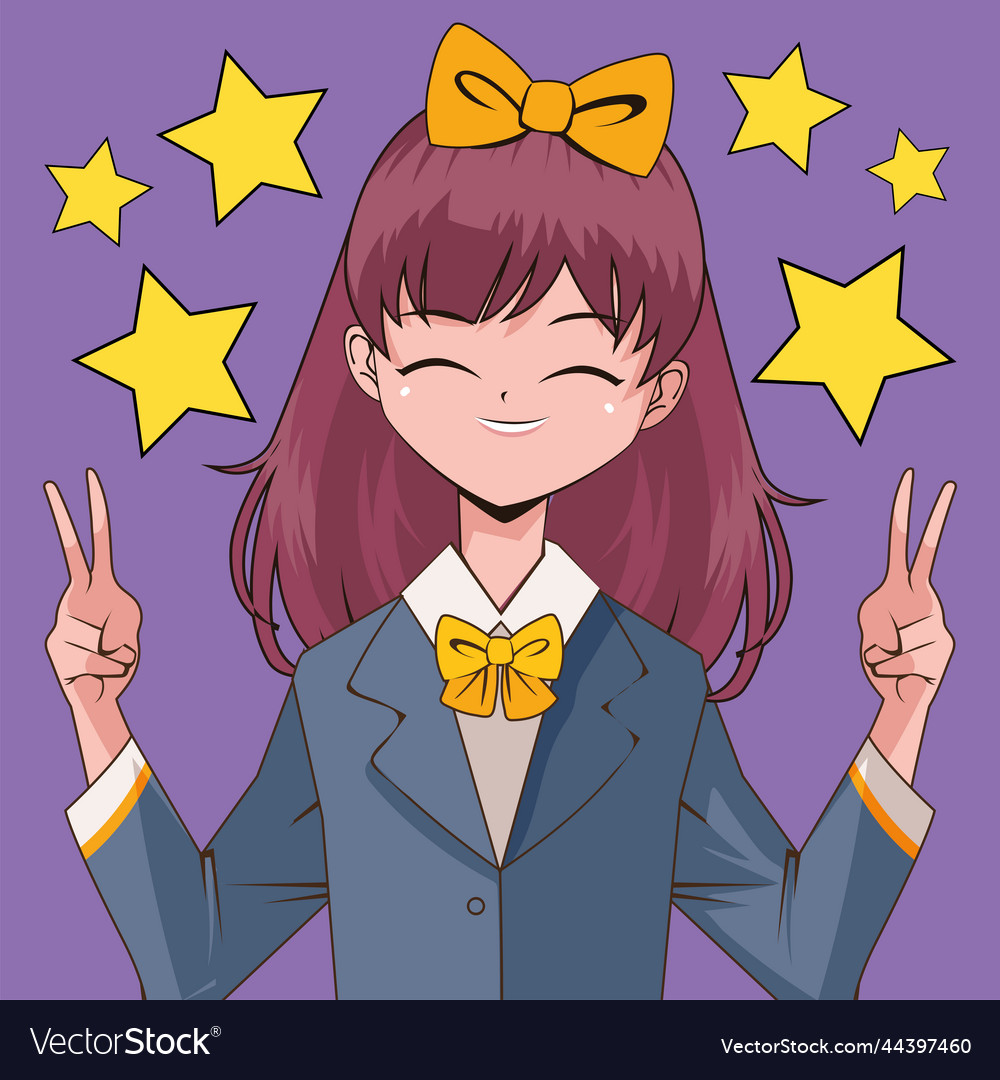 Anime funny girl Royalty Free Vector Image - VectorStock