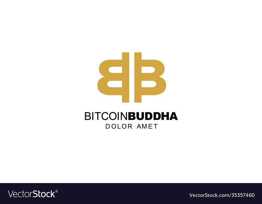 Bitcoin buddhist or initial b logo symbol