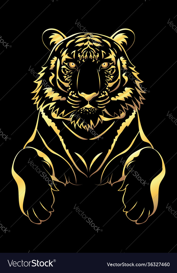 Black tiger with gold stripes Royalty Free Vector Image Black tiger with gold stripes Royalty Free Vector Image