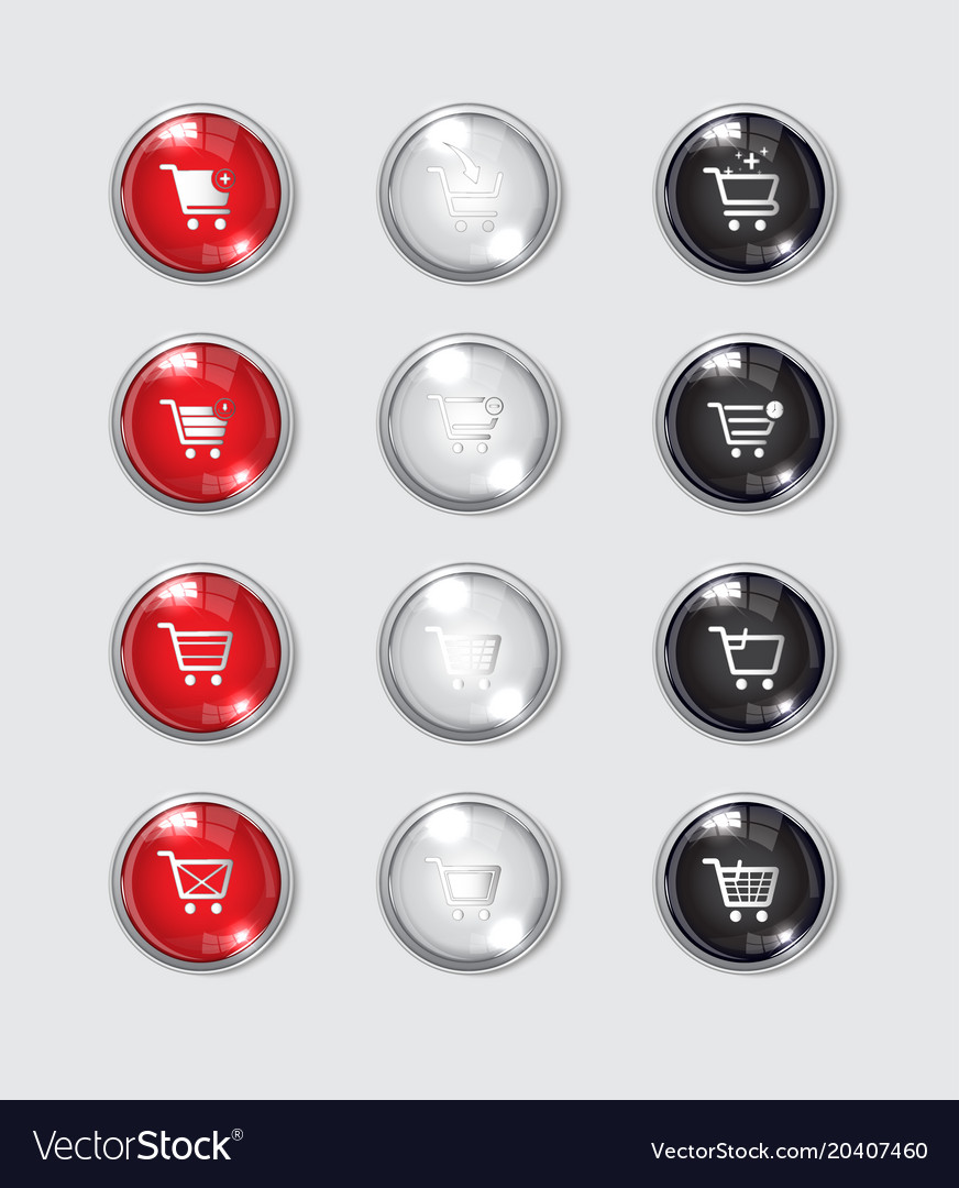 Button web color glossy icon shoping