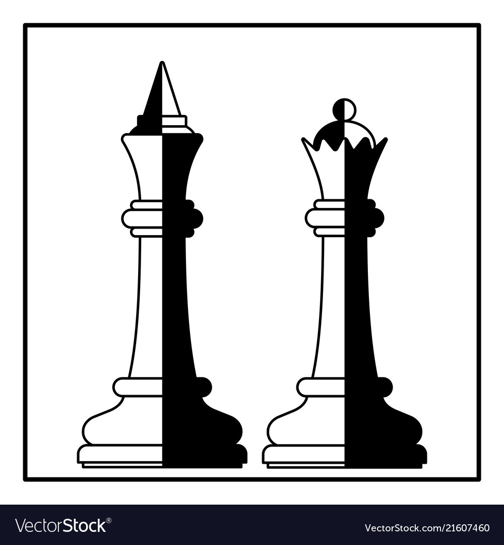 Chess king queen Royalty Free Vector Image - VectorStock