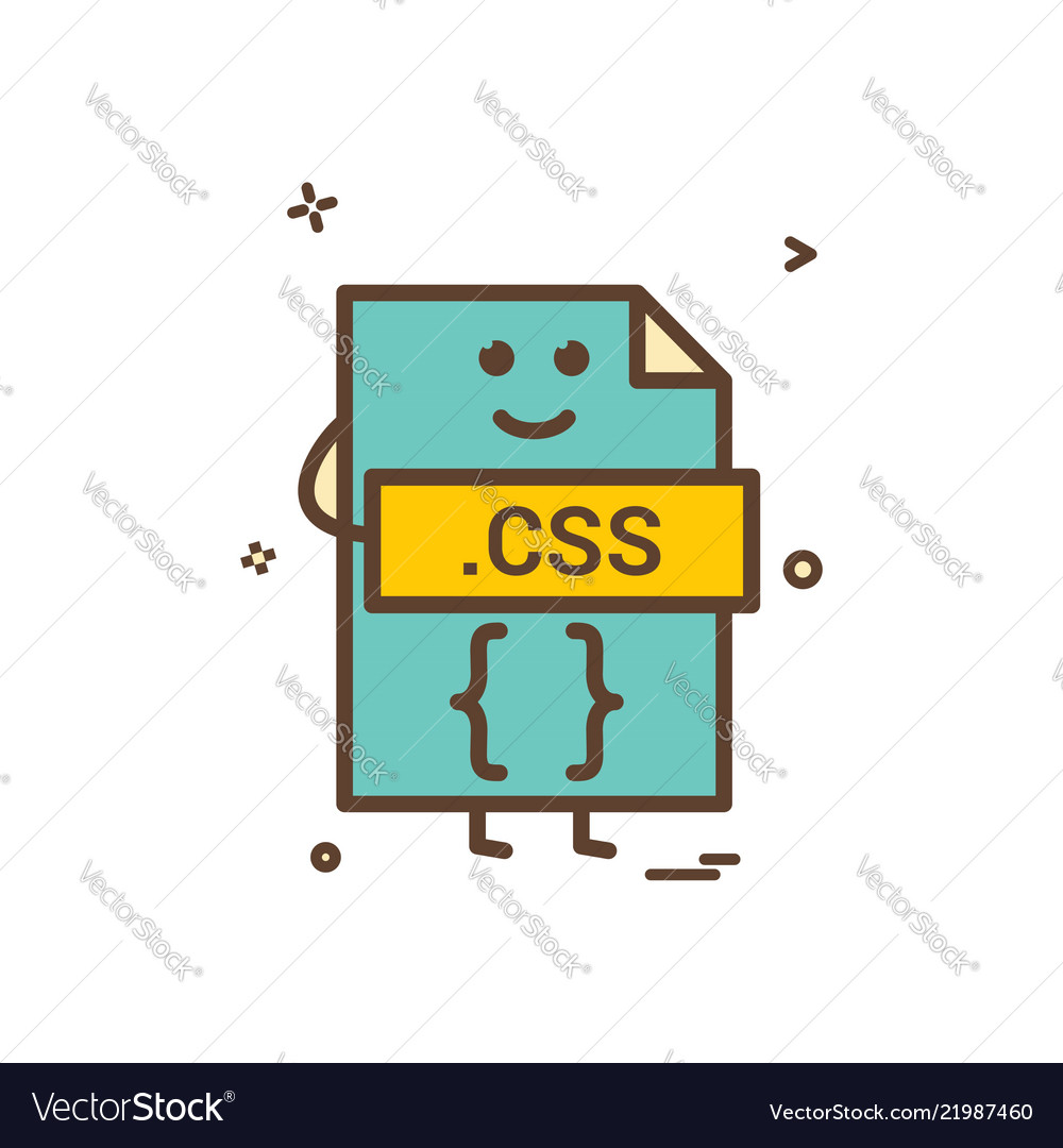 Computer css file format type icon design vector image Computer css file format type icon design