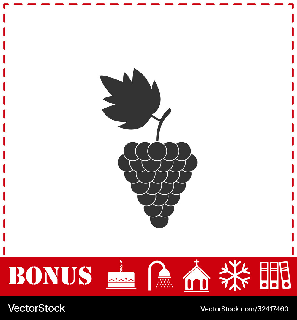 Grapes icon flat Royalty Free Vector Image - VectorStock