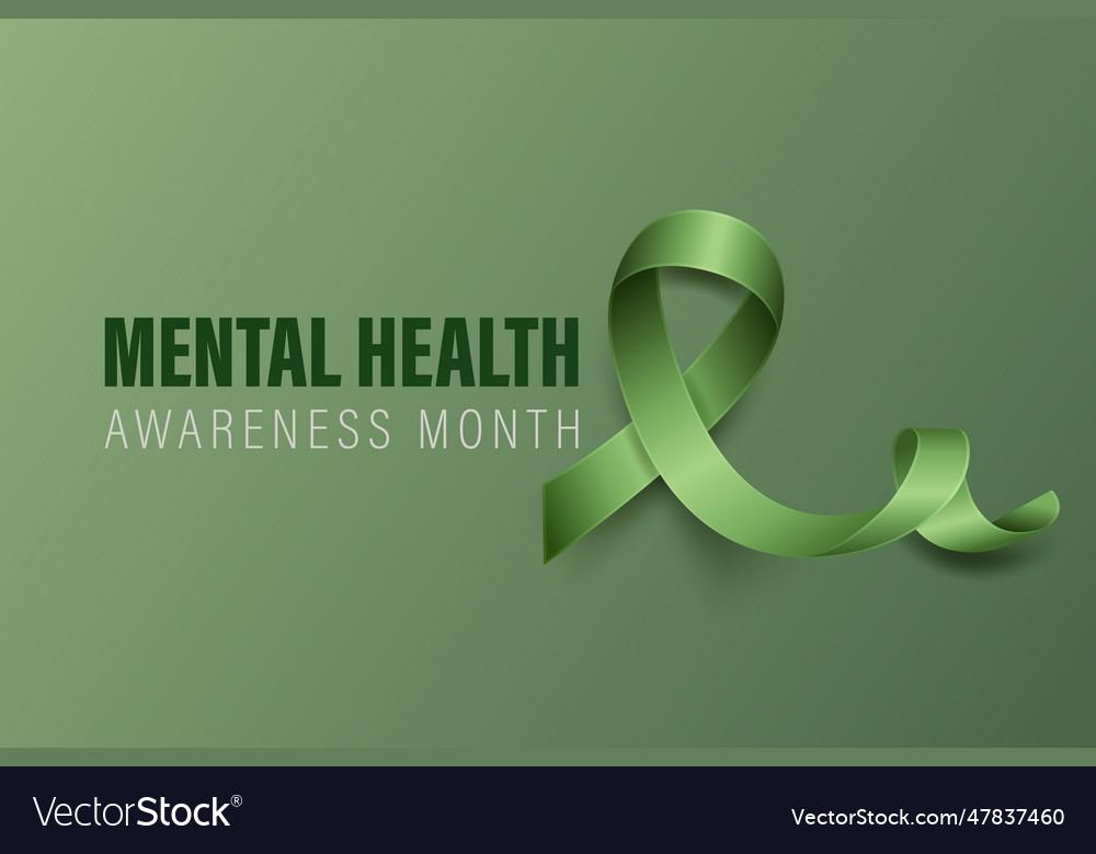 Mental health awareness month banner card Vector Image