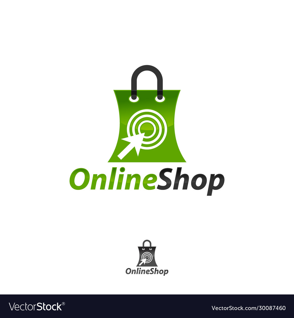 Online shop logo designs template Royalty Free Vector Image