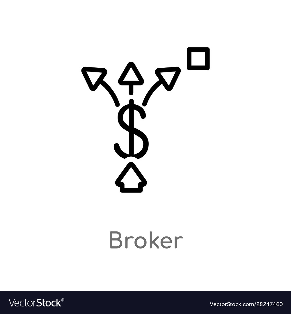 Outline broker icon isolated black simple line