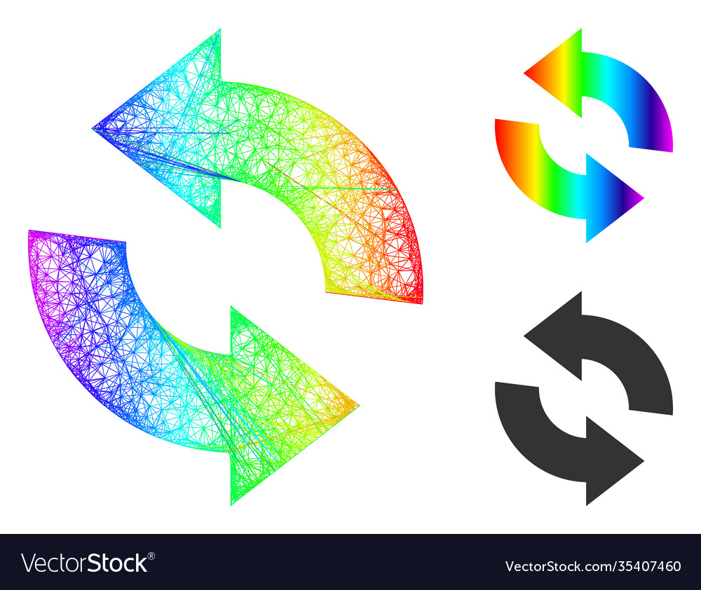 Rainbow net gradient refresh icon vector image Rainbow net gradient refresh icon