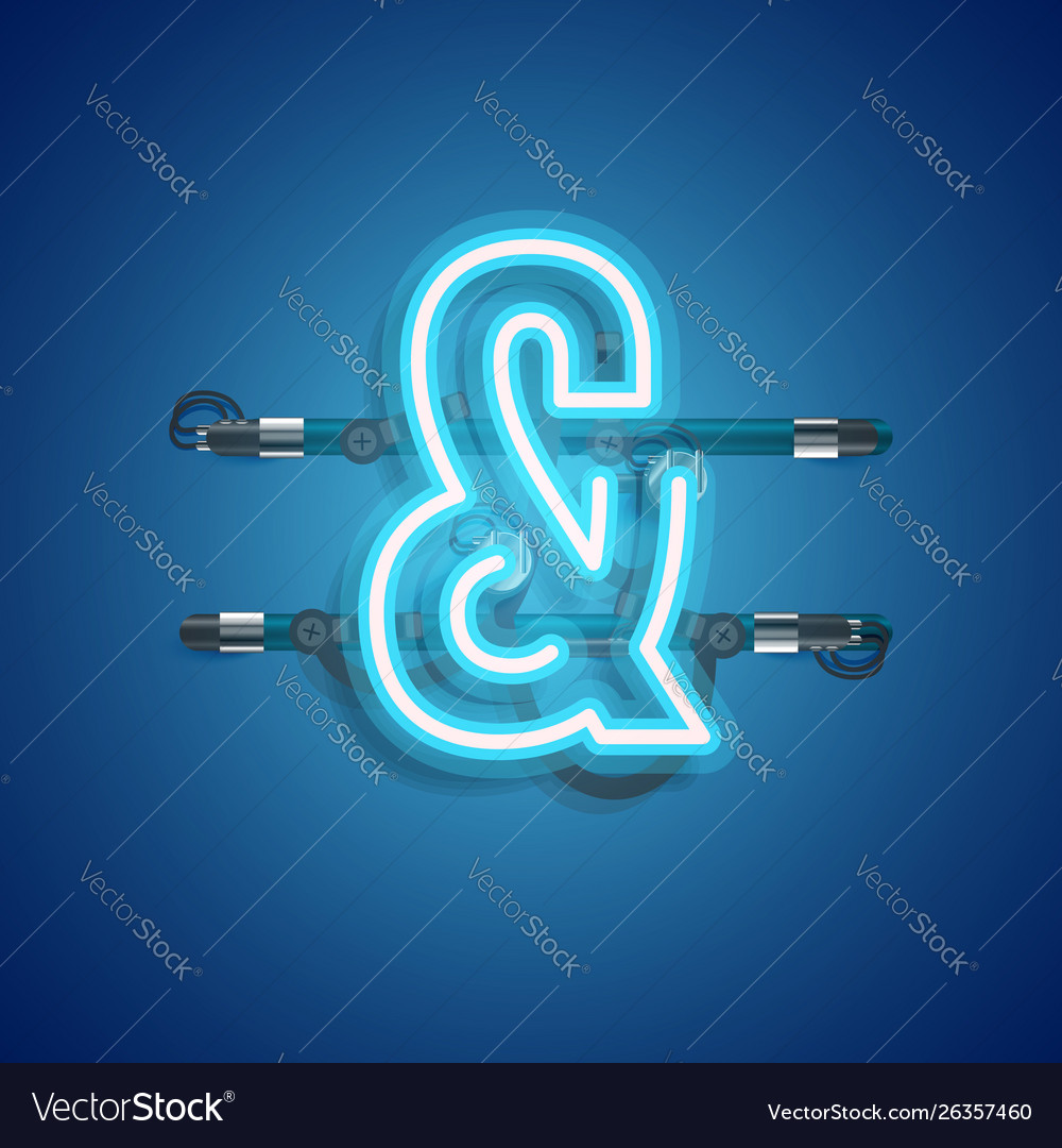 Realistic neon character with wires and console