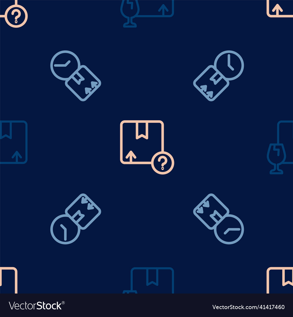 Set Line Paket Box mit zerbrechlichen Inhalten Vector Image Set Line Paket Box mit zerbrechlichen Inhalten
