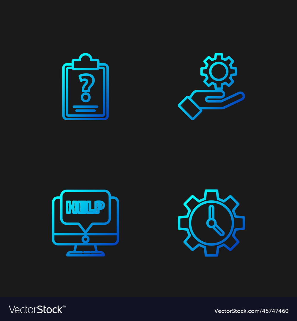 Set line time management computer monitor vector image Set line time management computer monitor