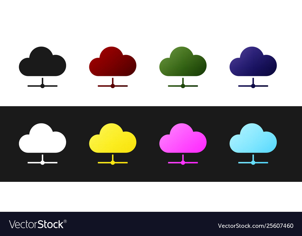 Set network cloud connection icon isolated Vector Image Set network cloud connection icon isolated
