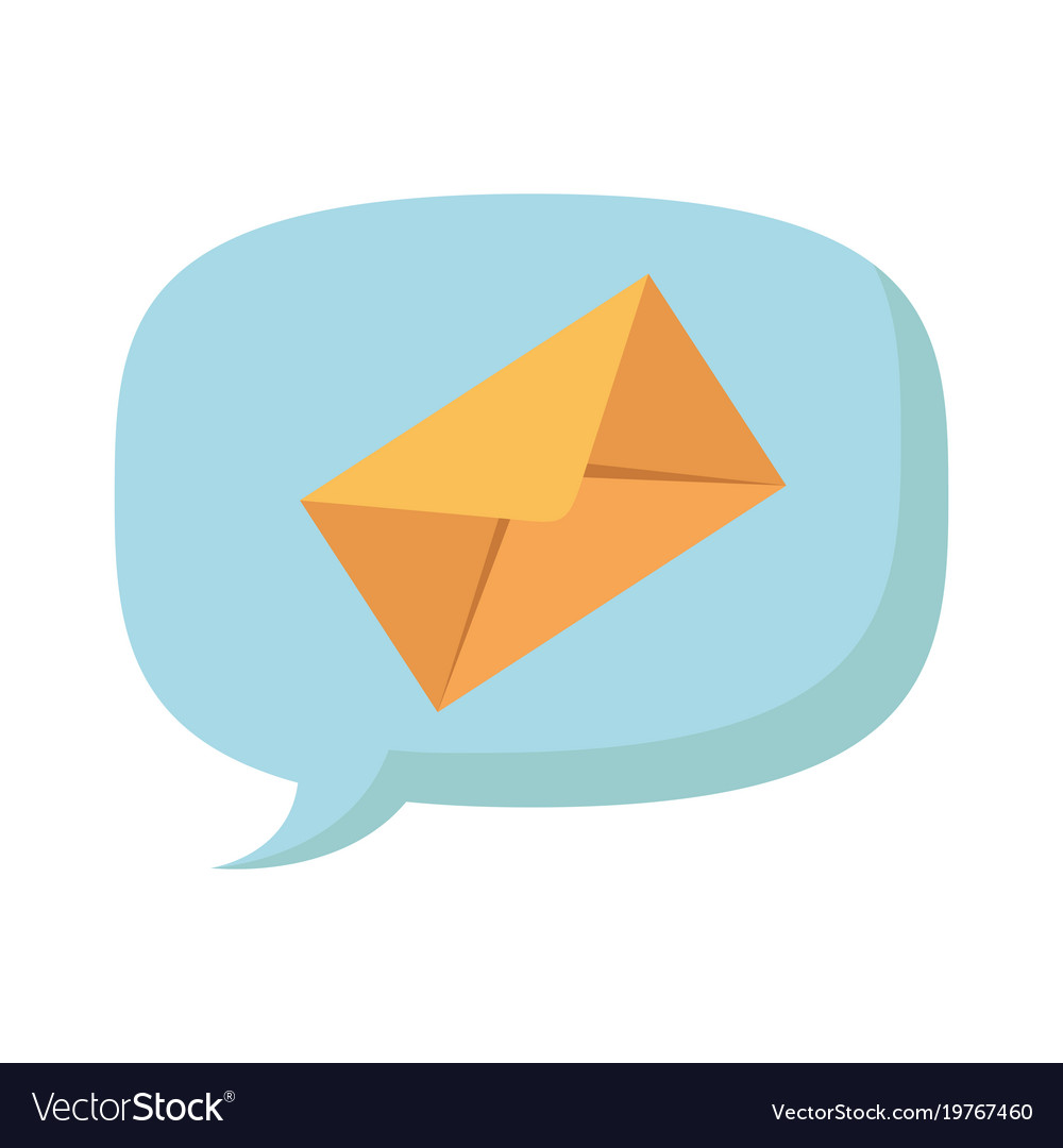 Speech bubble with envelope mail