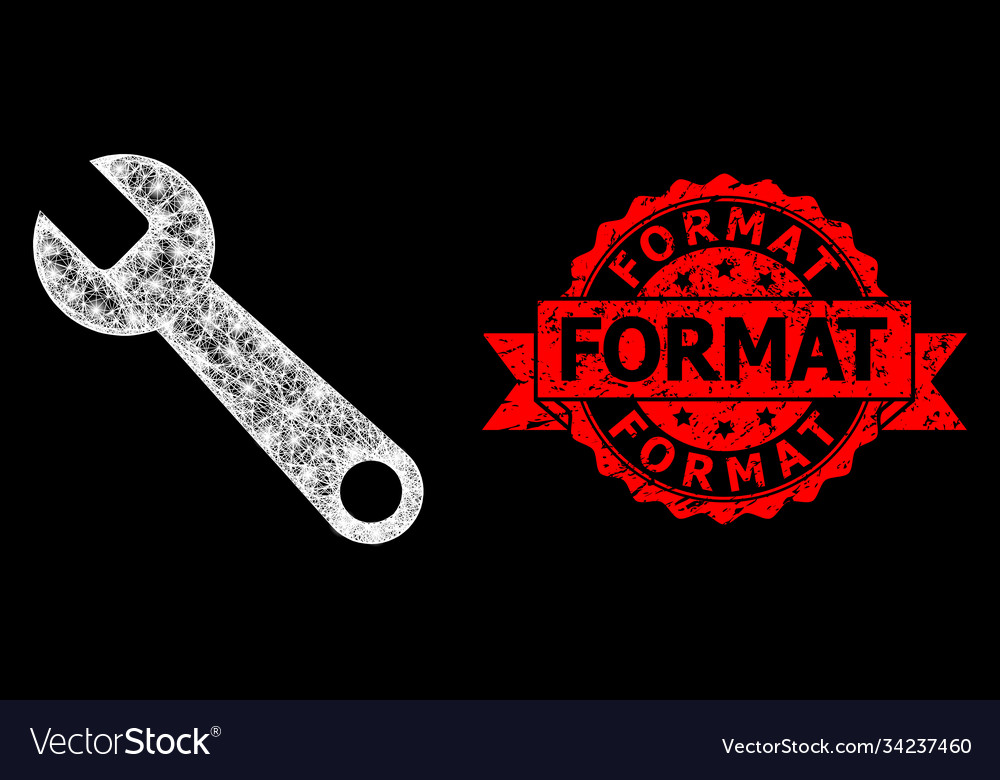 Textured format stamp seal and bright web network vector image Textured format stamp seal and bright web network