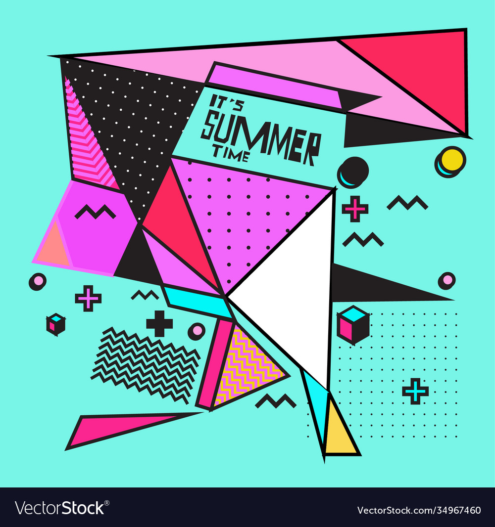 Triangle geometric forms for summer design event vector image Triangle geometric forms for summer design event