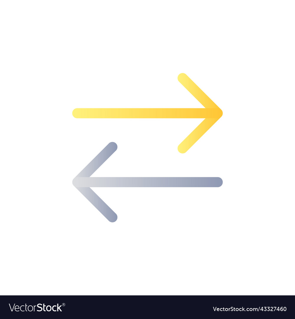 Two arrows flat gradient color ui icon vector image Two arrows flat gradient color ui icon