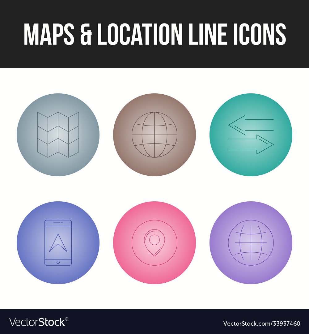 Unique set maps location 6 line icons