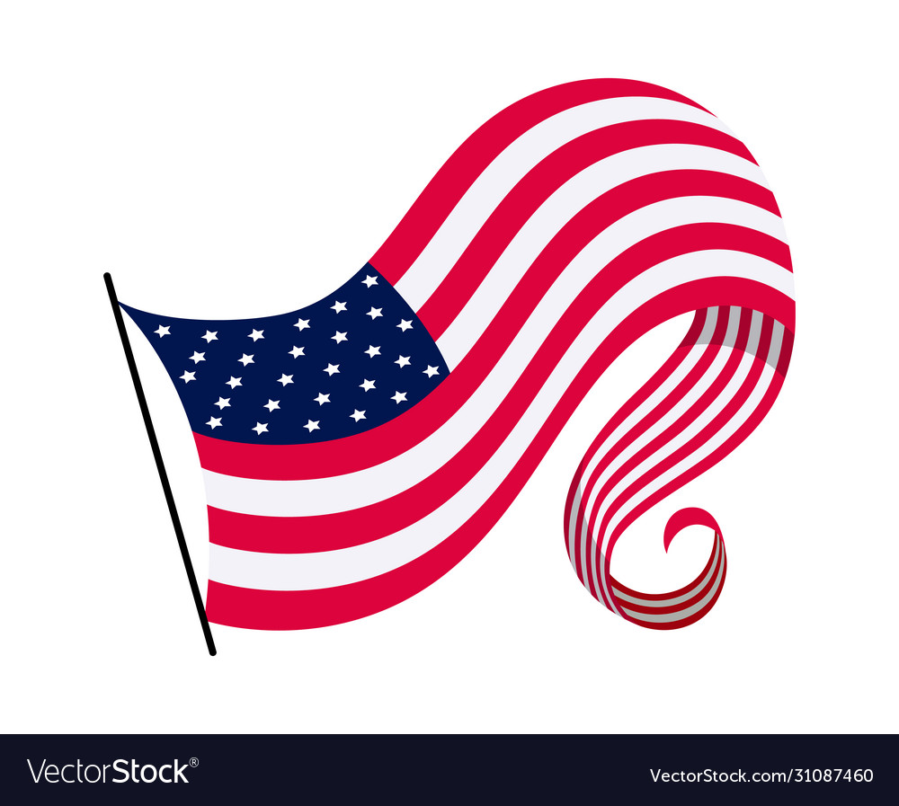 Waving flag united states america vector image Waving flag united states america
