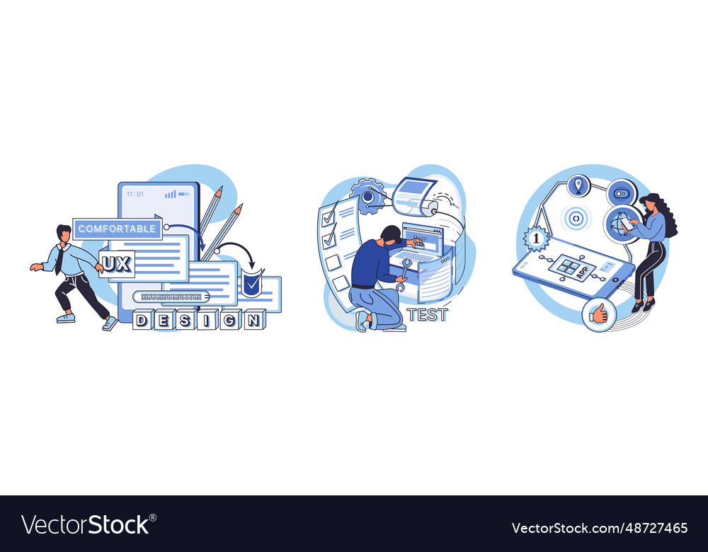 Application testing metaphor software Vector Image Application testing metaphor software