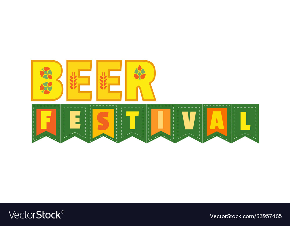 Beer fest hand drawn flat color lettering