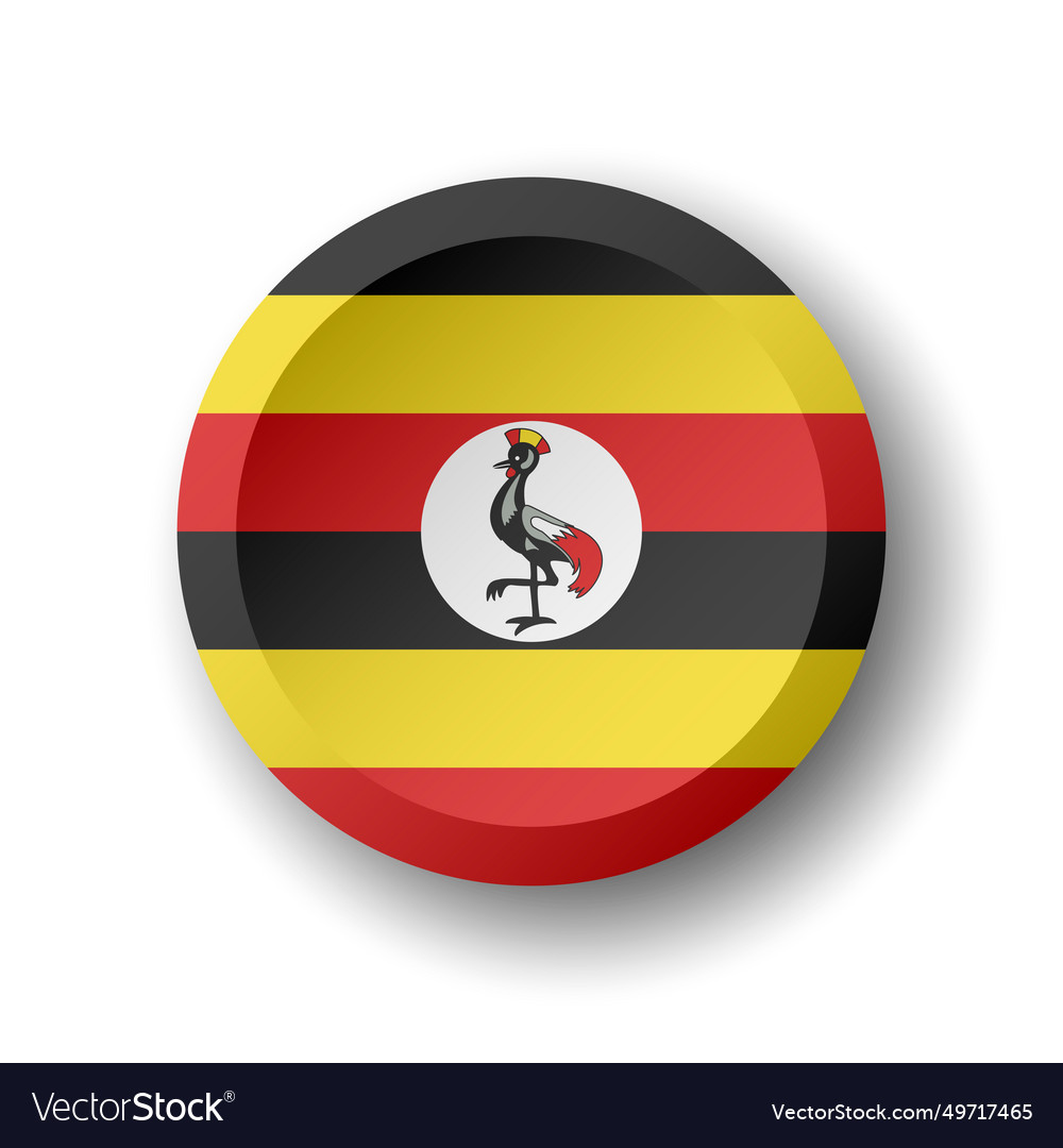 Circle button flag of uganda Vector Image Circle button flag of uganda