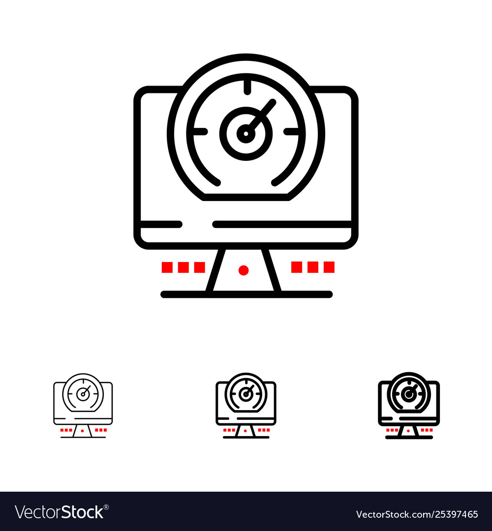 Compass computer timer location bold and thin vector image Compass computer timer location bold and thin