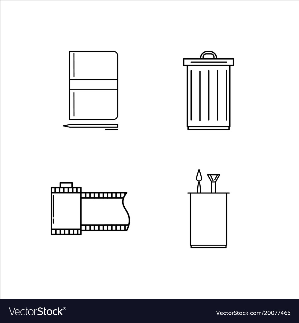 Design and studio simple linear icon setsimple