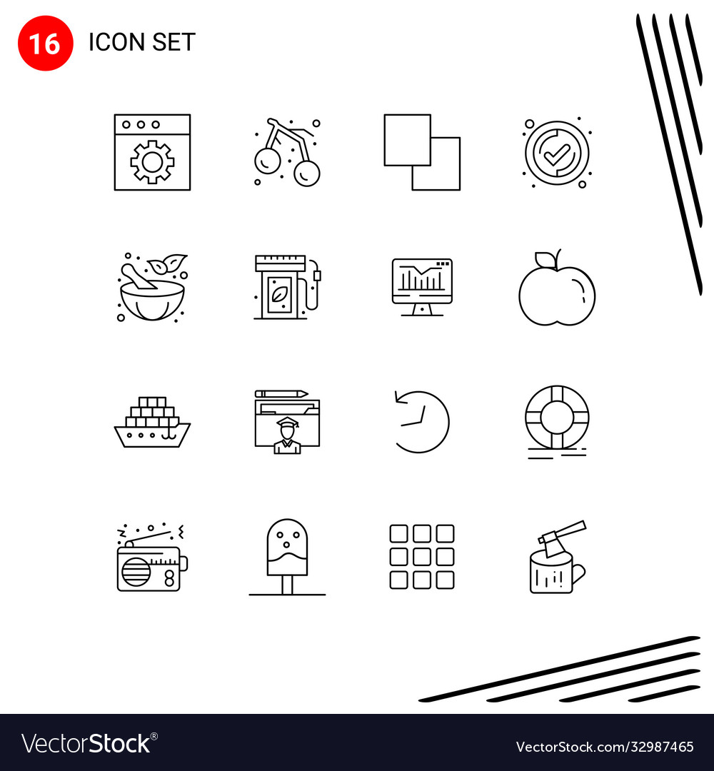 Editable line pack 16 simple outlines