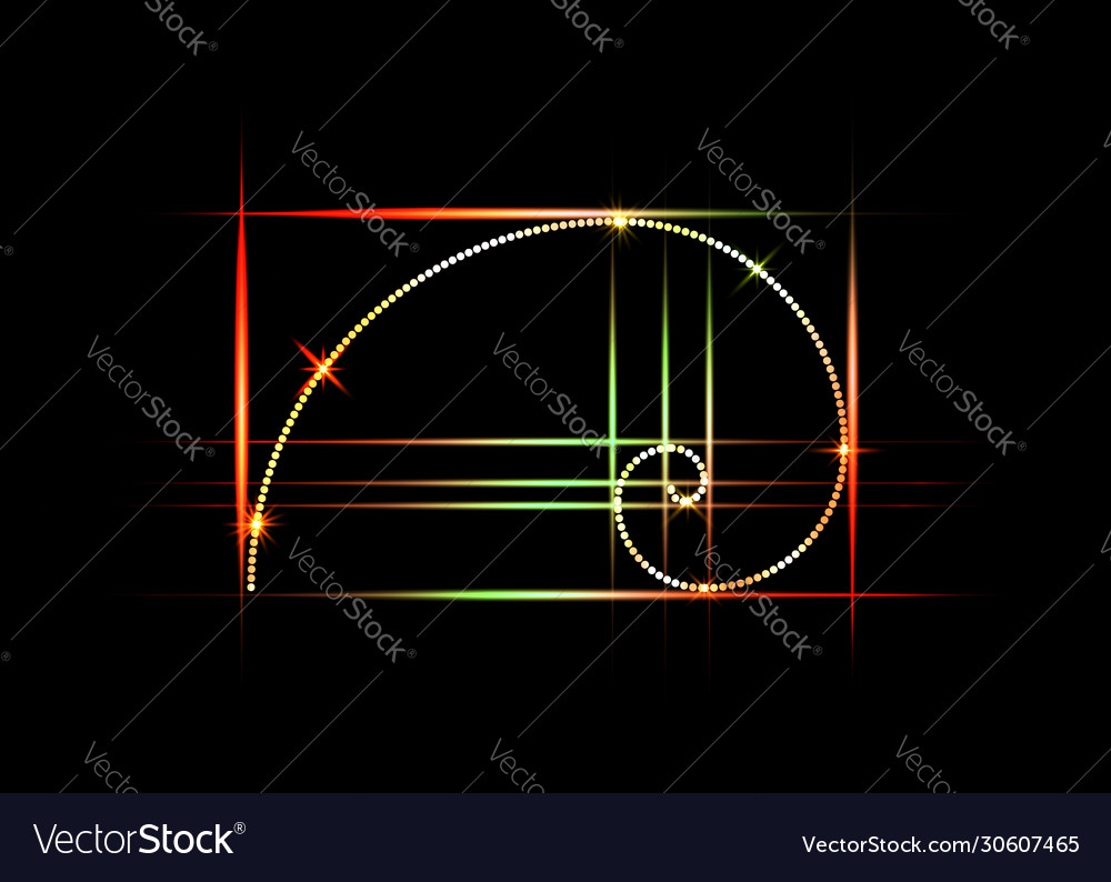 Golden ratio fibonacci number colorful section