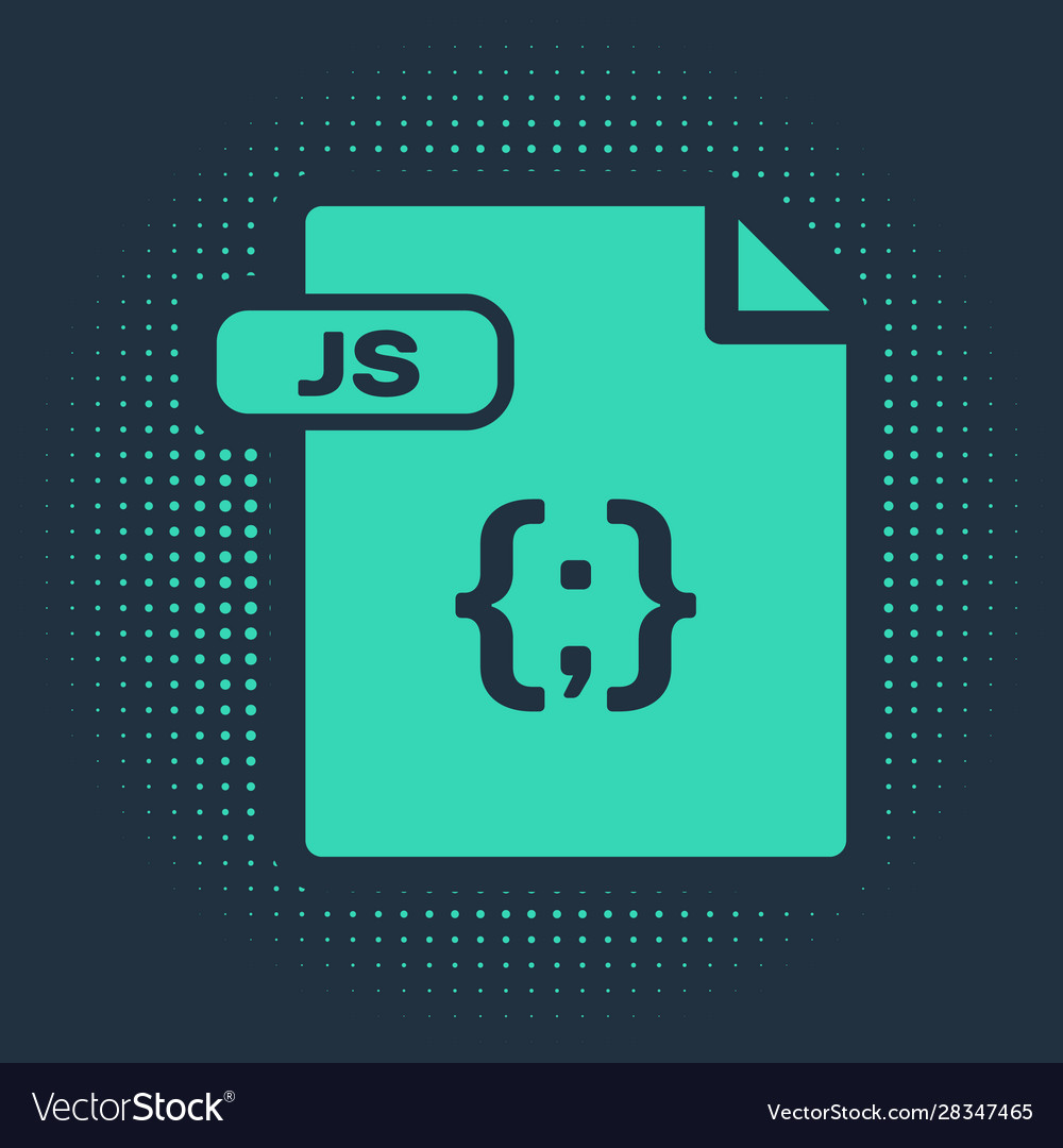 Green js file document download button icon vector image Green js file document download button icon