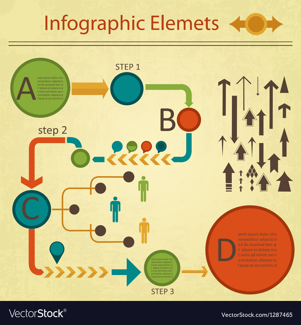 Green red infographics elements collection