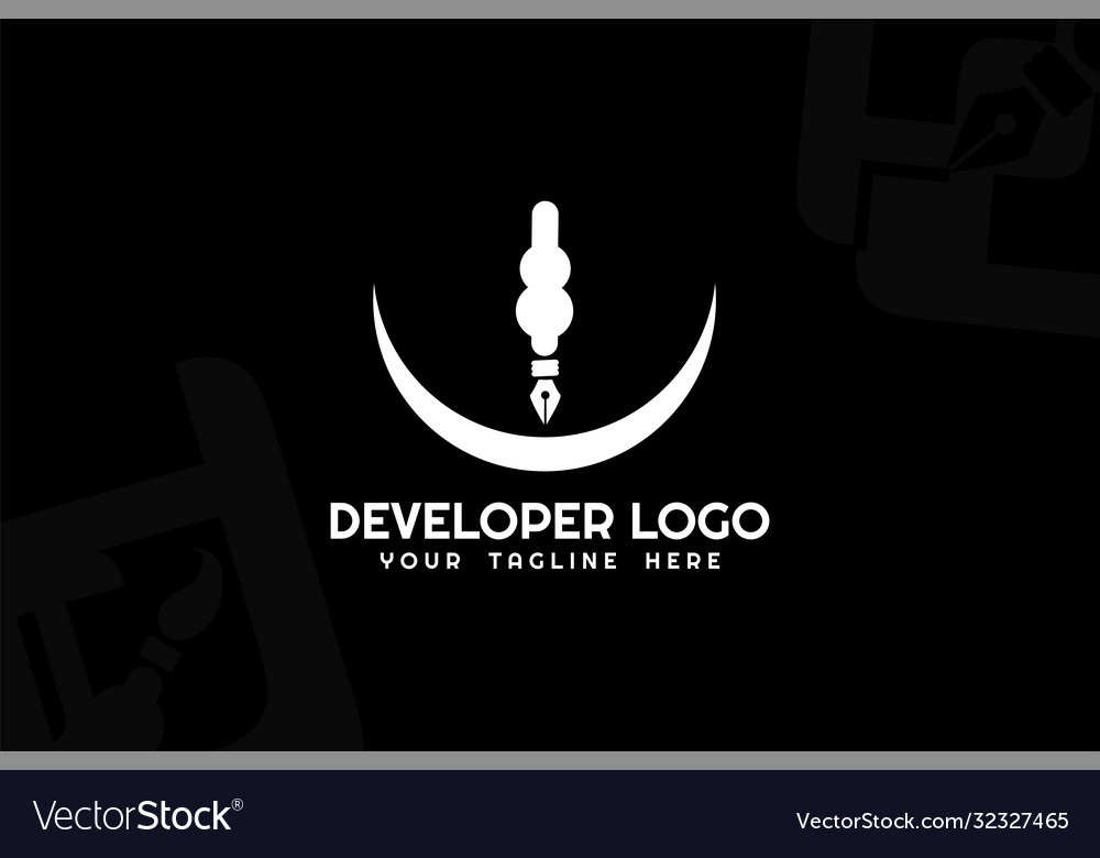 Isolated pen developer logogram template