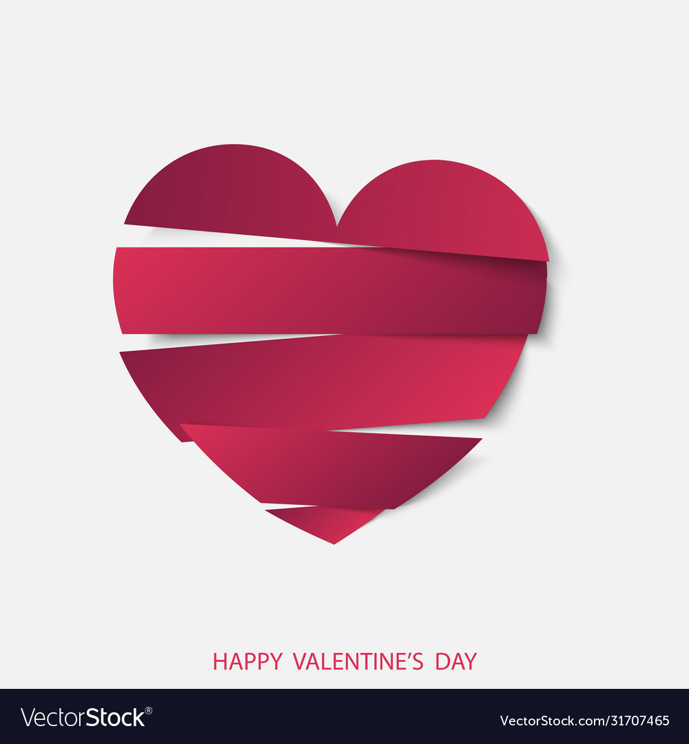 Papier ausgeschnitten Herz Scheibe Valentinstag Karte vector image Papier ausgeschnitten Herz Scheibe Valentinstag Karte
