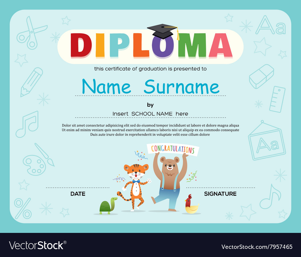 preschool kids diploma certificate graduation certificates for kindergarten