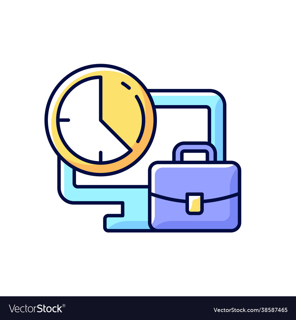 Set working hours rgb color icon
