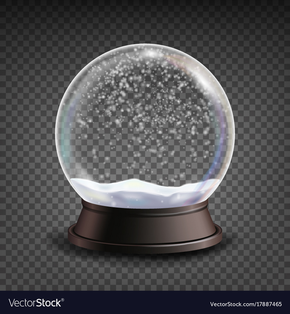 Snow globe realistic realistic 3d Royalty Free Vector Image