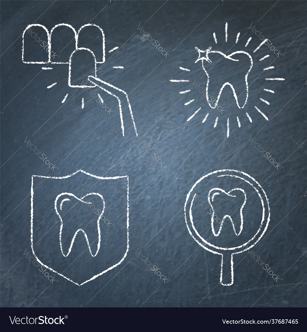 Teeth whitening and protection icon set