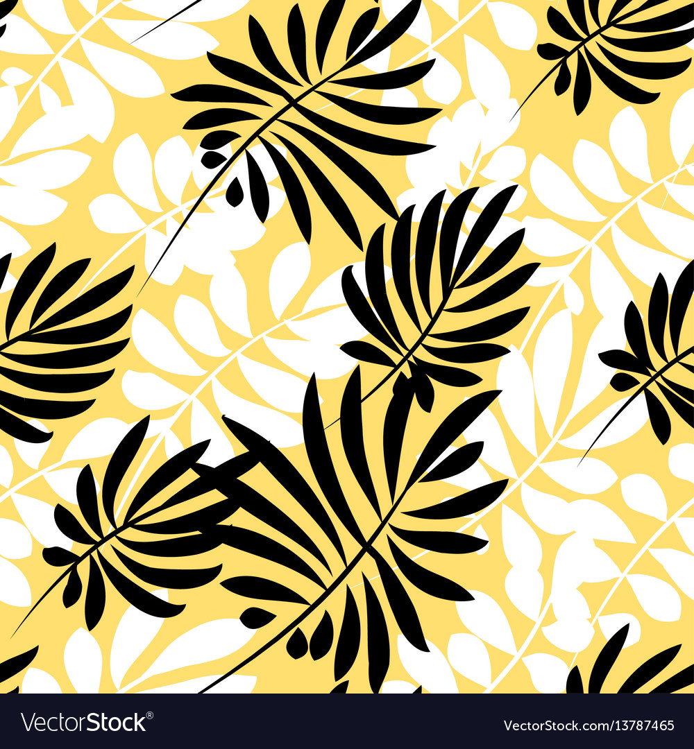 Tropical Leaf Pattern - Yellow & Black