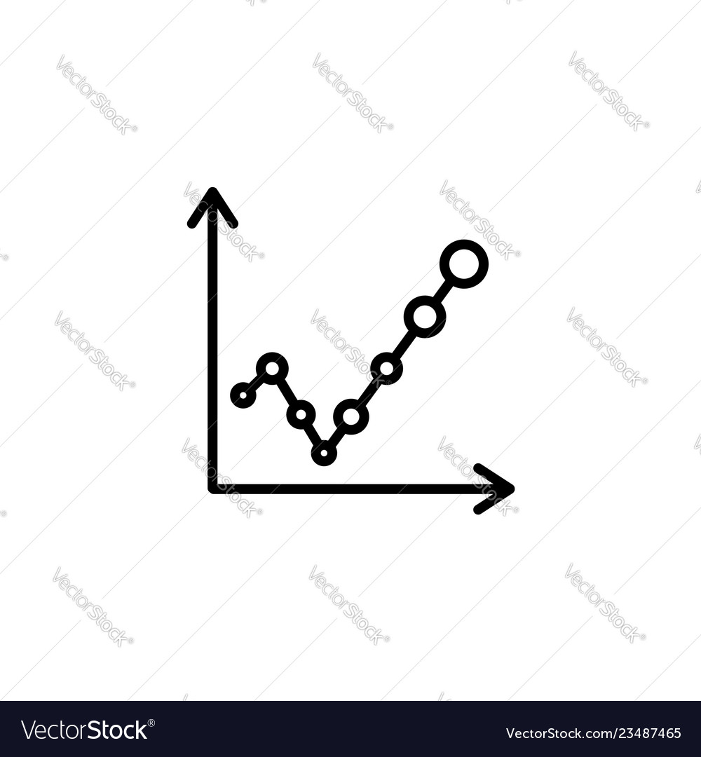 Web line icon graph black on white background