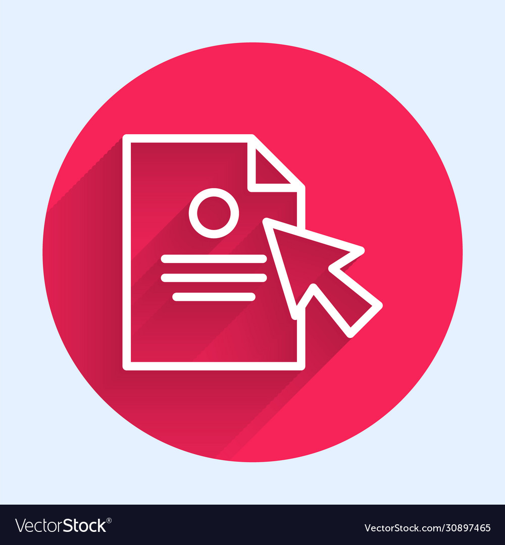 White line document and cursor icon isolated Vector Image White line document and cursor icon isolated