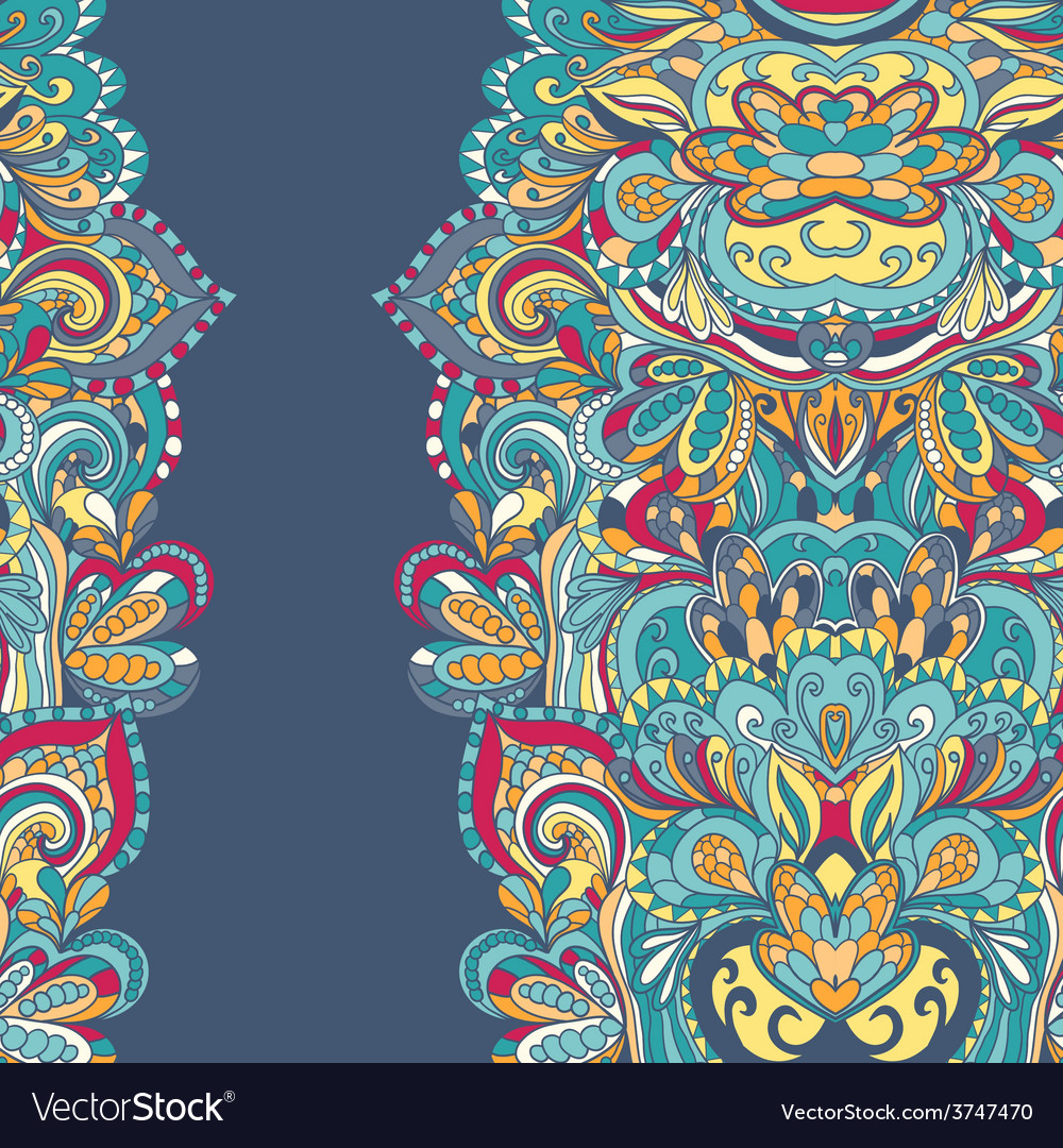Abstract hand-drawn border pattern seamless Vector Image