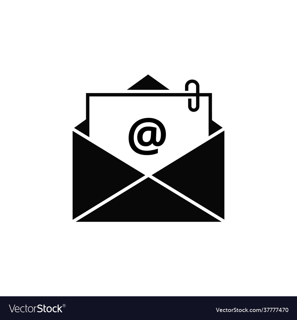 An email with attachment open envelope vector image An email with attachment open envelope