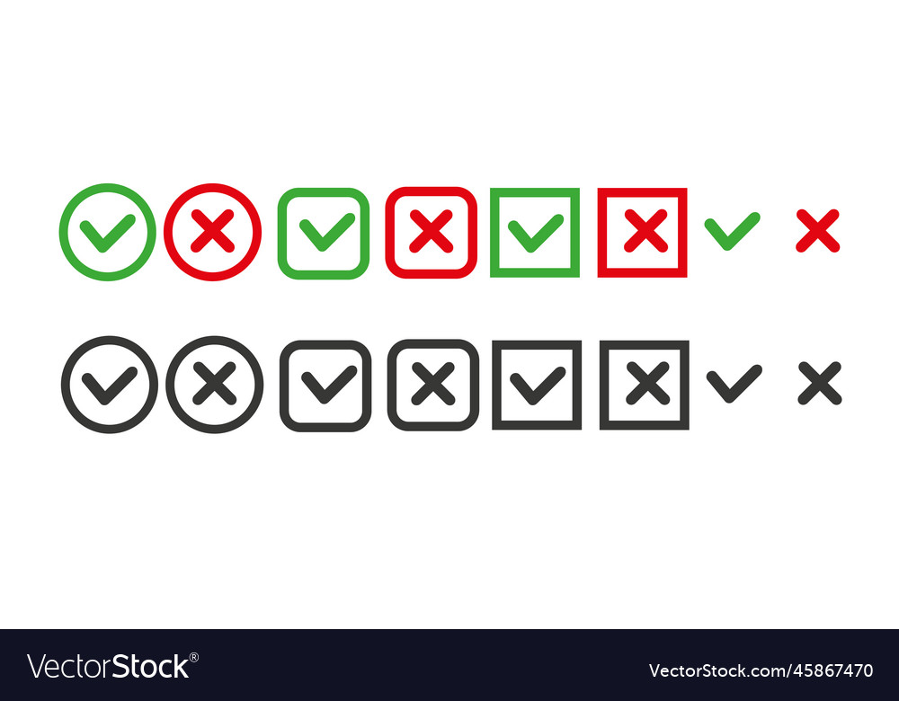 Checkmark icons set for web design