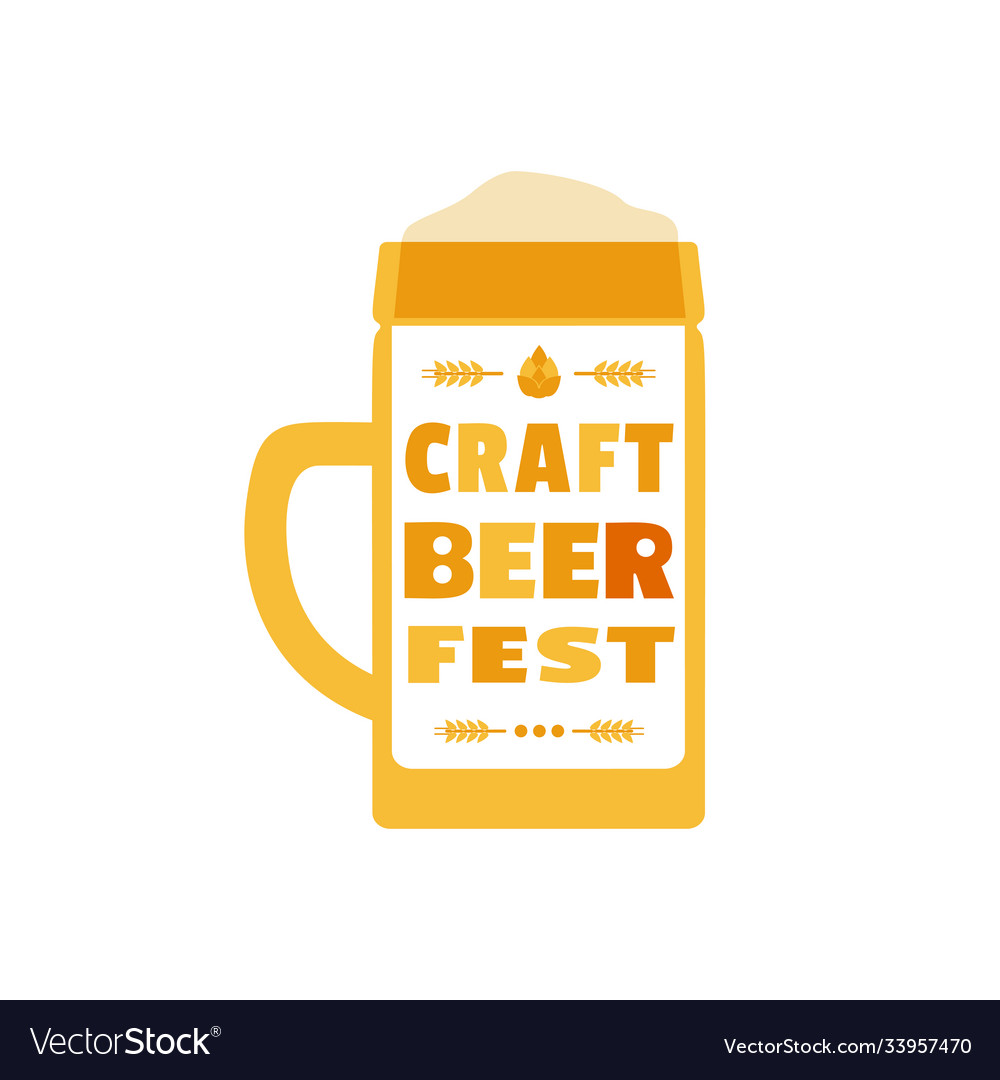 Craft Beer Festival Hand Drawn Flat Color Icon Vector Image 3545