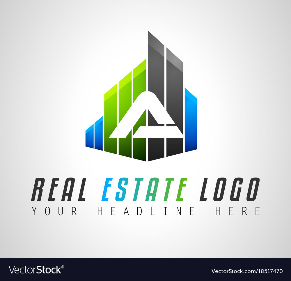 creative real estate logo design for brand vector image