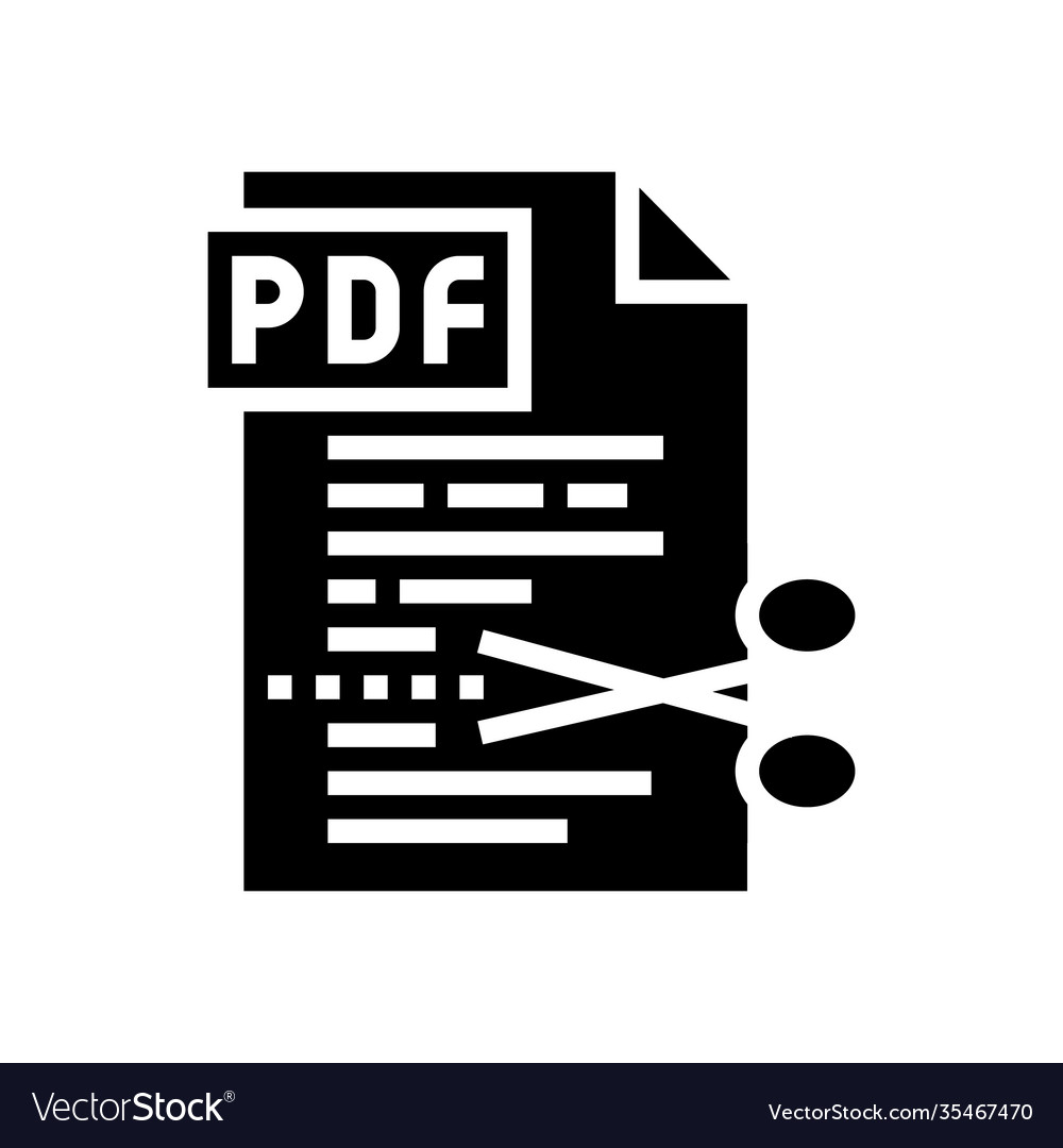 Schneiden pdf Datei Glyph-Symbol