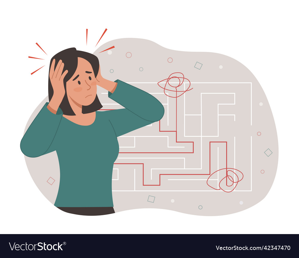 Finding way in labyrinth vector image Finding way in labyrinth